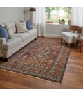 Fillmore Area Rug Feizy Fillmore Bohemian & Eclectic Geometric, Red/Green/Blue, 2'-6" x 12' Runner