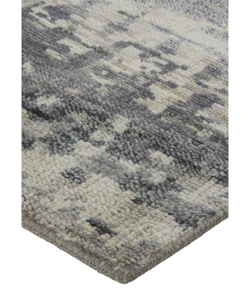 Feizy Palomar Luxe Hand-Knot Accent Rug, Charcoal Gray/Light Beige, 2ft x 3ft