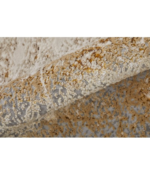 Feizy Aura Luxury & Glam Abstract, Ivory/Brown/Gray, 5' x 8' Area Rug
