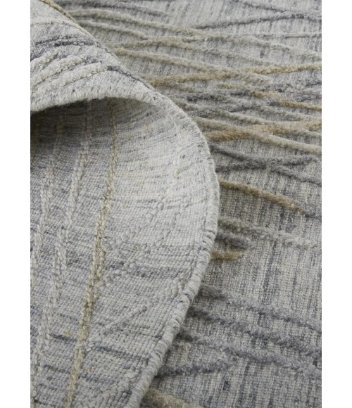 Feizy Elias Abstract Diamond Area Rug, High/Low, Oyster Gray/Taos Taupe, 8ft x 10ft