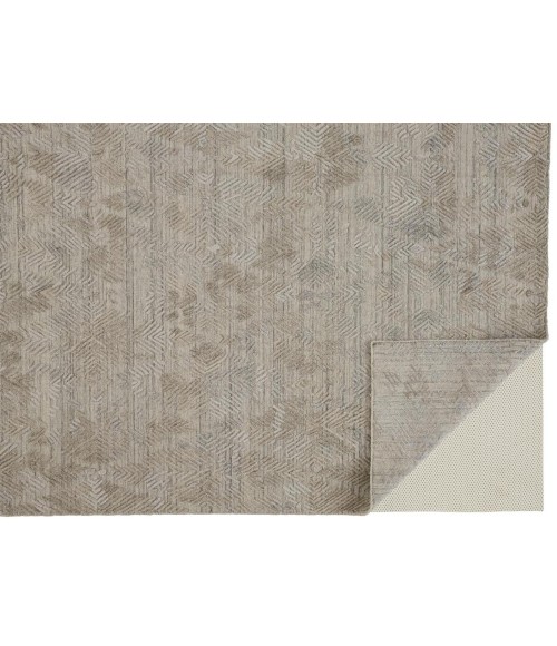 Elias Area Rug Feizy Elias Abstract Chevron Rug, Oyster Gray/Taos Taupe, 8ft x 10ft Area Rug
