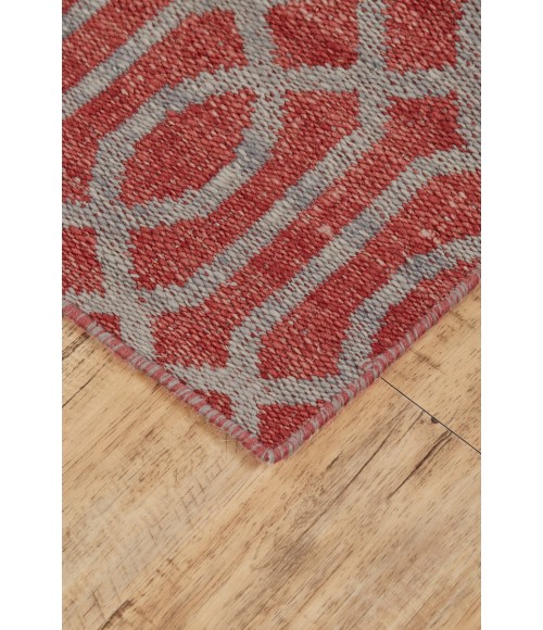 Feizy Prentiss Classic Geometric, Red/Gray, 9' x 12' Area Rug