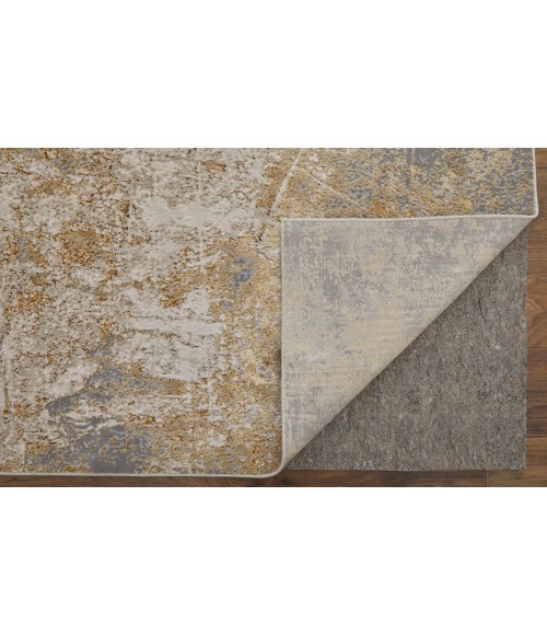 Feizy Aura Luxury & Glam Abstract, Ivory/Brown/Gray, 5' x 8' Area Rug