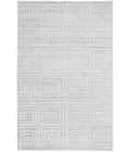 Feizy Redford Minimal Viscose Rug, White/Gray, 3'-6" x 5'-6" Area Rug