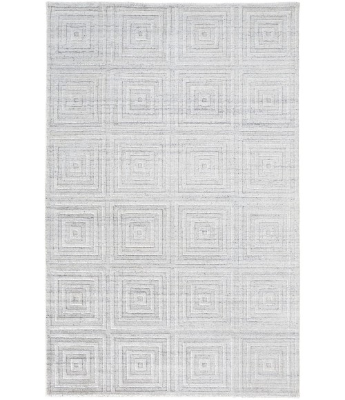 Feizy Redford Minimal Viscose Rug, White/Gray, 3'-6" x 5'-6" Area Rug