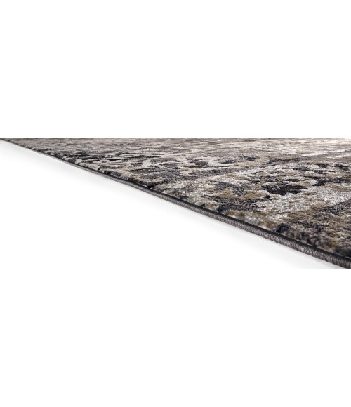Feizy Kano Casual Distressed, Gray/Ivory/Taupe, 8'-9" x 8'-9" Round Rug