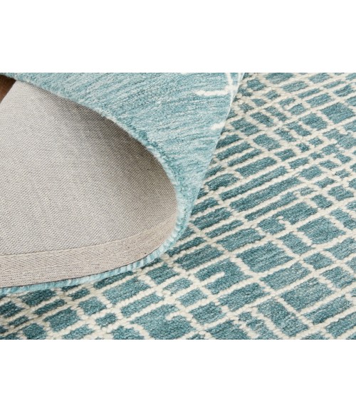 Feizy Maddox Modern Tufted Architectural Rug, Teal/Stillwater Blue, 8ft x 10ft