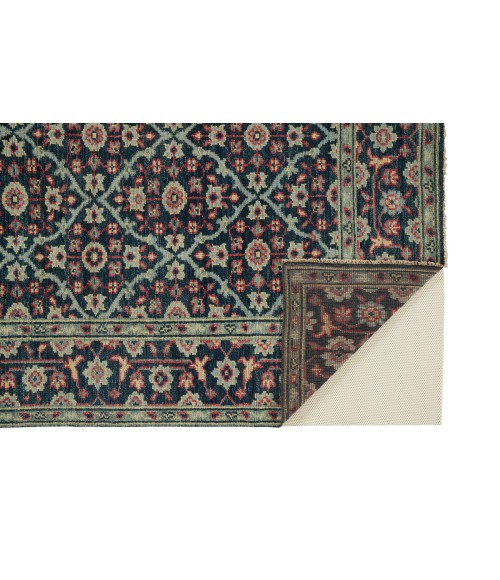 Piraj Area Rug Feizy Piraj Vintage Bordered, Blue/Green/Red, 9'-6" x 13'-6" Area Rug