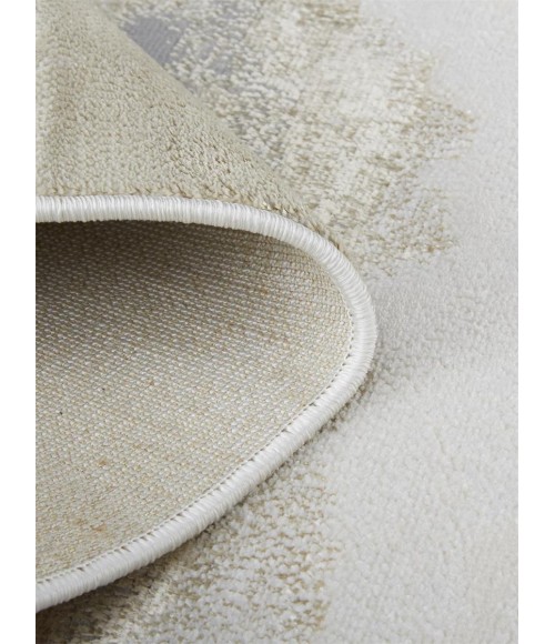 Feizy Aura Casual Abstract, Ivory/Tan/Gray, 3'-11" x 6' Accent Rug
