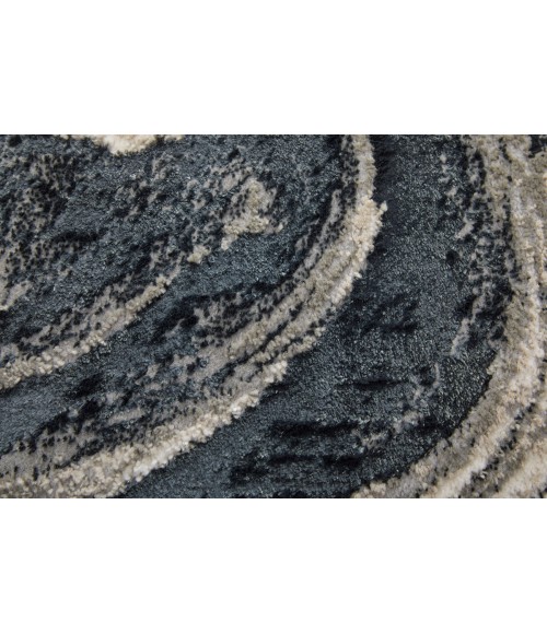 Micah Area Rug Feizy Micah Industrial Abstract, Ivory/Black/Taupe, 2'-10" x 7'-10" Runner