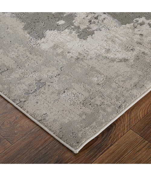 Feizy Prasad Casual Watercolor, Ivory/Gray, 8' x 11' Area Rug