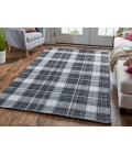 Feizy Jemma Rustic Plaid, Black/White/Blue, 5' x 8' Area Rug