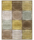 Feizy Saphir Mah Global Geometric, Brown/Gold/Gray, 2'-6" x 8' Runner