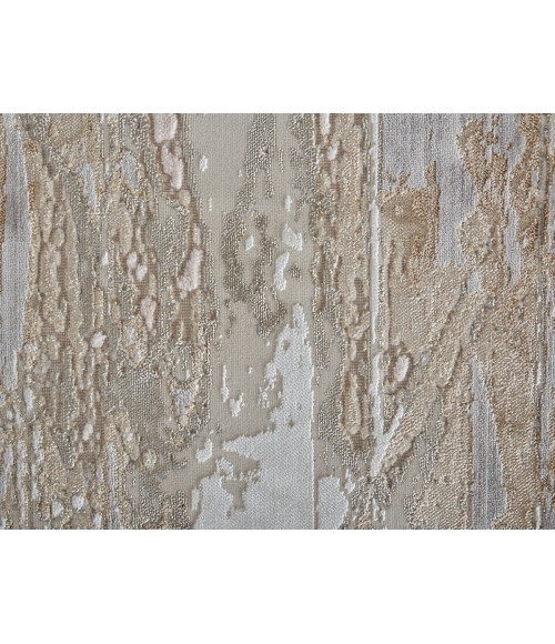 Feizy Laina Industrial Abstract, Tan/Ivory, 9'-8" x 12'-8" Area Rug