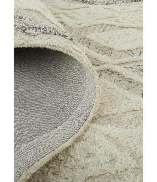 Feizy Anica Moroccan Wool Tufted Rug, Moroccan Style, Ivory/Gray, 8ft x 10ft Area Rug