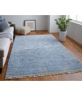 Caldwell Area Rug Feizy Caldwell Bohemian & Eclectic Distressed, Blue/Ivory, 9' x 12' Area Rug