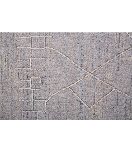Feizy Francisco Moroccan Linear Rug, Gray/Ivory, 9' x 12' Area Rug