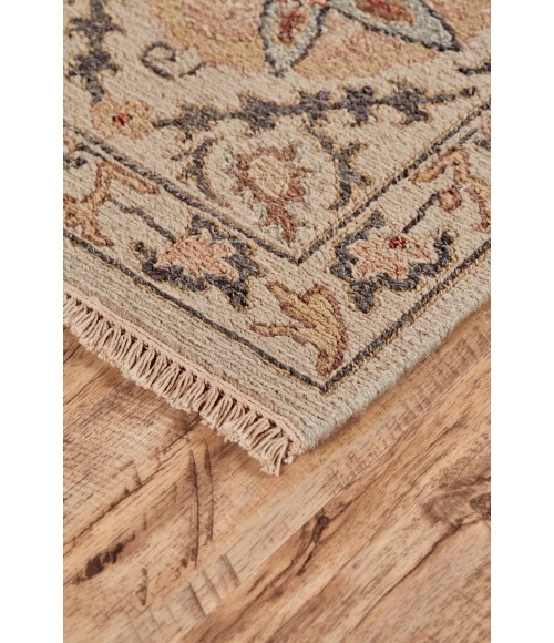 Amherst Area Rug Feizy Amherst Classic Bordered, Tan/Gray/Red, 3'-6" x 5'-6" Accent Rug