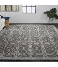 Feizy Fallon Rustic Farmhouse Rug, Ornamental, Warm Dark Gray, 10ft x 14ft Area Rug