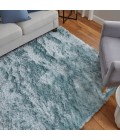 Feizy Indochine Luxury & Glam Solid, Blue/Silver, 8' x 8' Round Rug