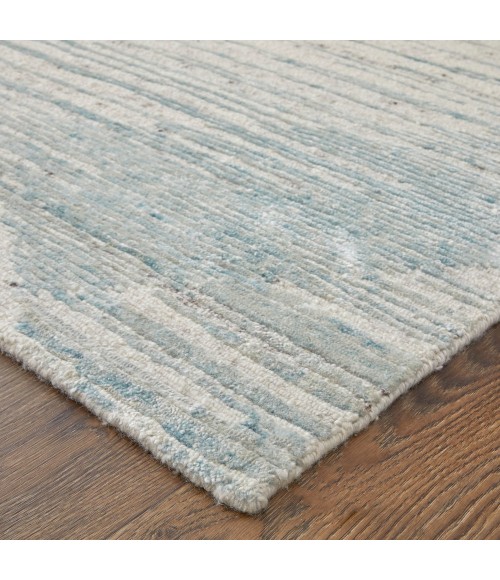 Feizy Brighton Casual Abstract, Blue/Ivory/Silver, 2' x 3' Accent Rug