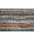 Feizy Mynka Casual Stripes, Ivory/Blue/Orange, 10' x 14' Area Rug