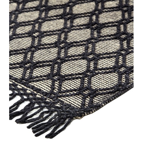 Phoenix Area Rug Feizy Phoenix Farmhouse Diamond, Black/Ivory, 7'-9" x 9'-9" Area Rug
