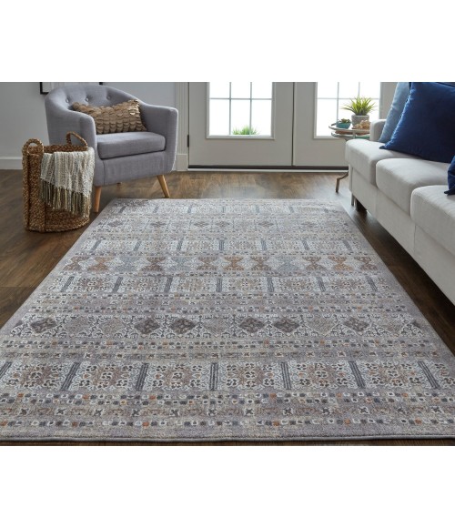 Francisco Area Rug Feizy Francisco Southwestern Tribal Rug, Orange/Gray, 12' x 15' Area Rug