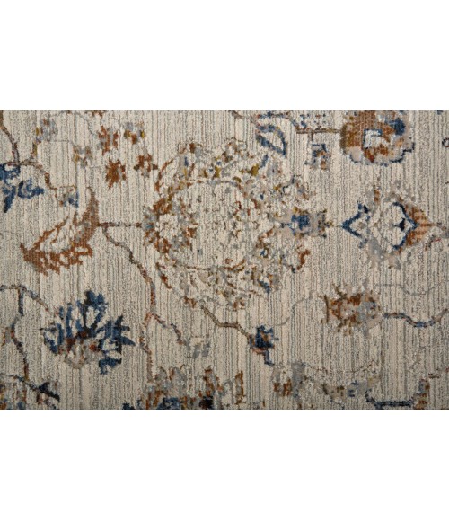 Kaia Area Rug Feizy Kaia Casual Floral & Botanical, Ivory/Orange/Blue, 2'-6" x 10' Runner