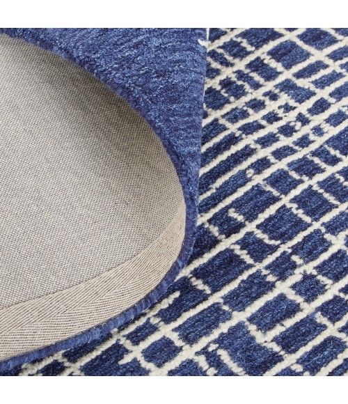 Feizy Maddox Modern Tufted Architectural Area Rug, Navy Blue, 5ft x 8ft