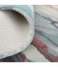 Feizy Amira Contemporary Watercolor Rug, Crystal Teal/Red/Tan, 8ft x 10ft Area Rug