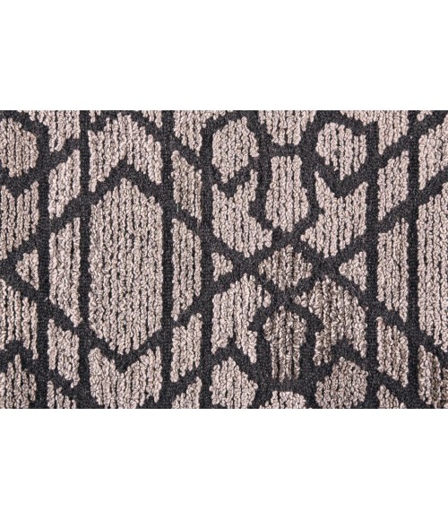 Asher Area Rug Feizy Asher Scandinavian Geometric, Taupe/Black/Gray, 9' x 12' Area Rug