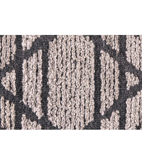 Asher Area Rug Feizy Asher Scandinavian Geometric, Taupe/Black/Gray, 9' x 12' Area Rug
