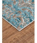 Feizy Keats Bohemian & Eclectic Distressed, Blue/Taupe/Ivory, 8'-9" x 8'-9" Round Rug
