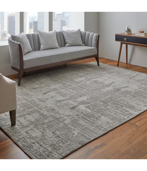 Feizy Eastfield Casual Abstract, Gray/Ivory, 5' x 8' Area Rug