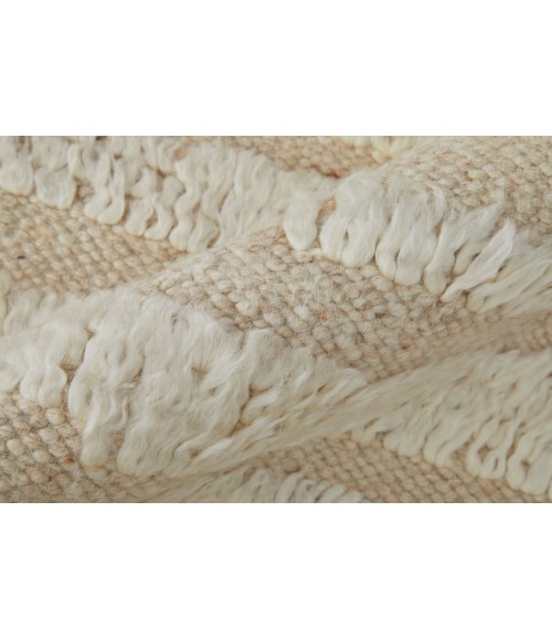 Feizy Ashby Scandinavian Stripes, White/Tan, 2'-6" x 8' Runner