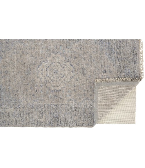Feizy Caldwell Vintage Space Dyed Wool Rug, Spa Blue/Warm Gray, 10ft x 14ft Area Rug