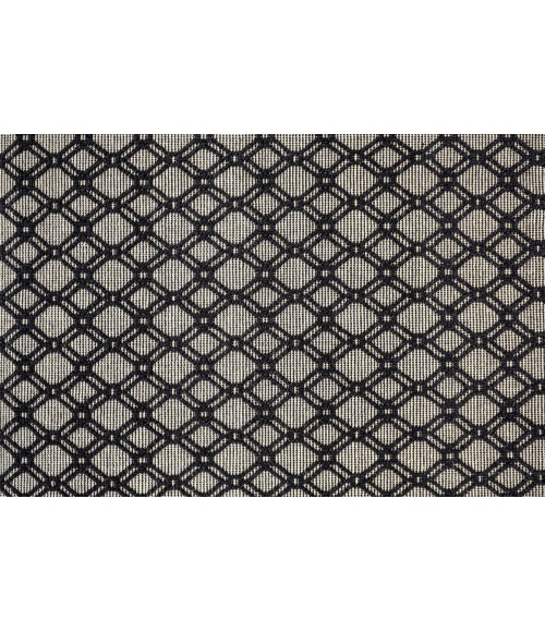Phoenix Area Rug Feizy Phoenix Farmhouse Diamond, Black/Ivory, 7'-9" x 9'-9" Area Rug
