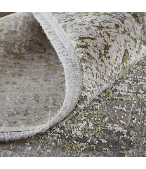 Feizy Cadiz Gradient Watercolor Rug, Olive Gray/Jade Green, 7ft-9in x 11ft Area Rug