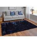 Feizy Indochine Luxury & Glam Solid, Blue/Black, 8' x 8' Round Rug