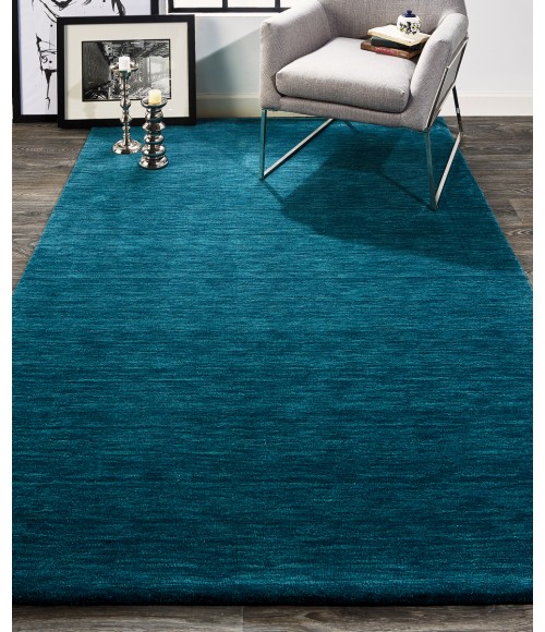 Feizy Luna Casual Solid, Blue/Green, 9'-6" x 13'-6" Area Rug