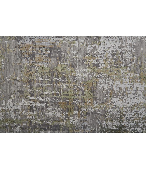Feizy Cadiz Gradient Watercolor Rug, Olive Gray/Jade Green, 7ft-9in x 11ft Area Rug