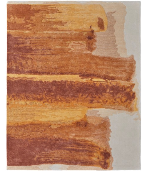 Feizy Anya Industrial Abstract, Red/Orange/Ivory, 10' x 14' Area Rug