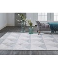 Feizy Micah Mid-Century Modern Geometric, Ivory/Gray/Ivory, 8' x 11' Area Rug