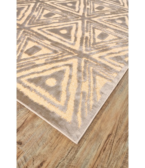 Saphir Zam Area Rug Feizy Saphir Zam Casual Geometric, Tan/Brown/Taupe, 9'-8" x 12'-7" Area Rug