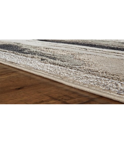 Feizy Micah Industrial Abstract, Silver/Gray/Black, 3'-11" x 6' Accent Rug