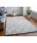 Abytha Area Rug Feizy Abytha Global Diamond, Gray/Blue/Ivory, 9'-6" x 13'-6" Area Rug