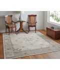 Feizy Celene French & Victorian Bordered, Tan/Brown/Gray, 7'-9" x 10' Area Rug