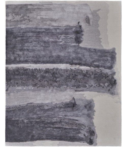 Feizy Anya Industrial Abstract, Gray/Blue/Ivory, 5' x 8' Area Rug
