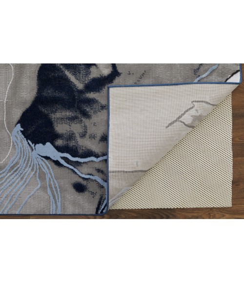 Gaspar Area Rug Feizy Gaspar Industrial Abstract, Blue/Gray/Ivory, 5'-2" x 7'-2" Area Rug
